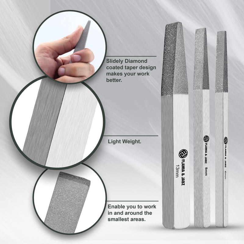 FLAMIA & JABZ Stripping Metal Stones & Nail file for Dogs, Cats & Pets (3 Piece Pack) 3 Piece Pack (6 MM + 8 MM + 13 MM) - PawsPlanet Australia