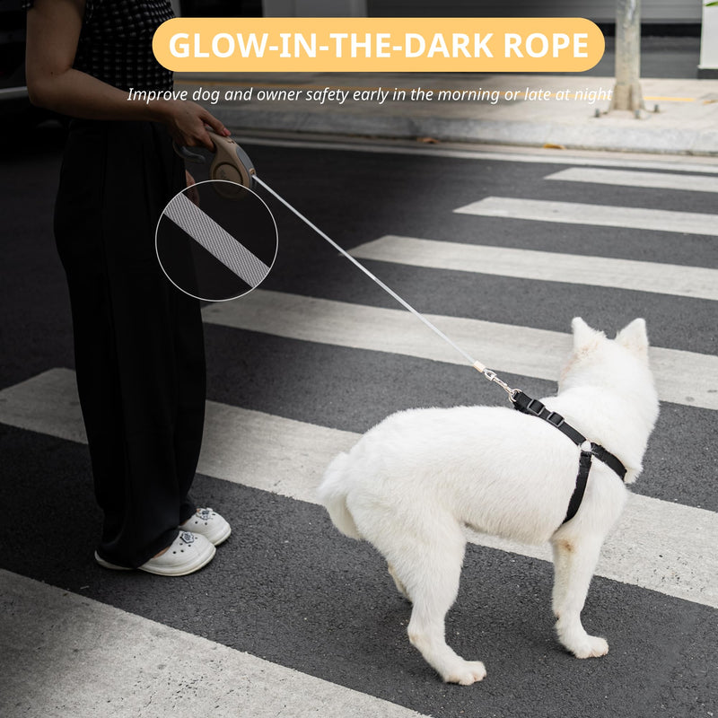Retractable Dog Leash with Anti-Slip Handle, 360° Tangle-Free Leash, Reflective Dog Leash,16 ft Heavy Duty Dog Leash for Small, Medium, Large Dog, One-Handed Lock, Pause, Block (Orange) Orange - PawsPlanet Australia
