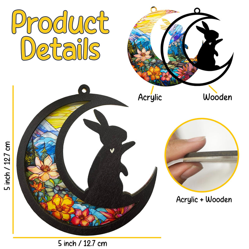 Rabbit Memorial Suncatcher, Personalized Rabbit Memorial with Name Date, Rainbow Bridge Bunny Sympathy Card, Pet Passing Away Gift, Loss of Rabbit Sympathy Gift, Bereavement Gift - PawsPlanet Australia