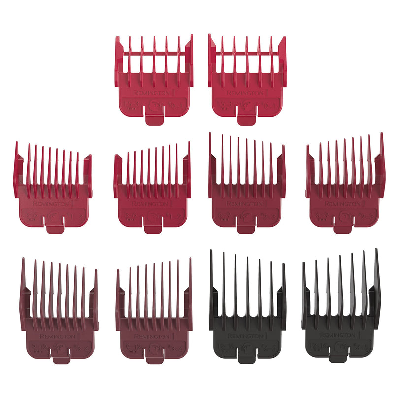 Remington® Easy Fade Haircut Kit, Hair Clippers for Men, Tapered and Standard Fixed Combs, Travel Case Included, Black - PawsPlanet Australia