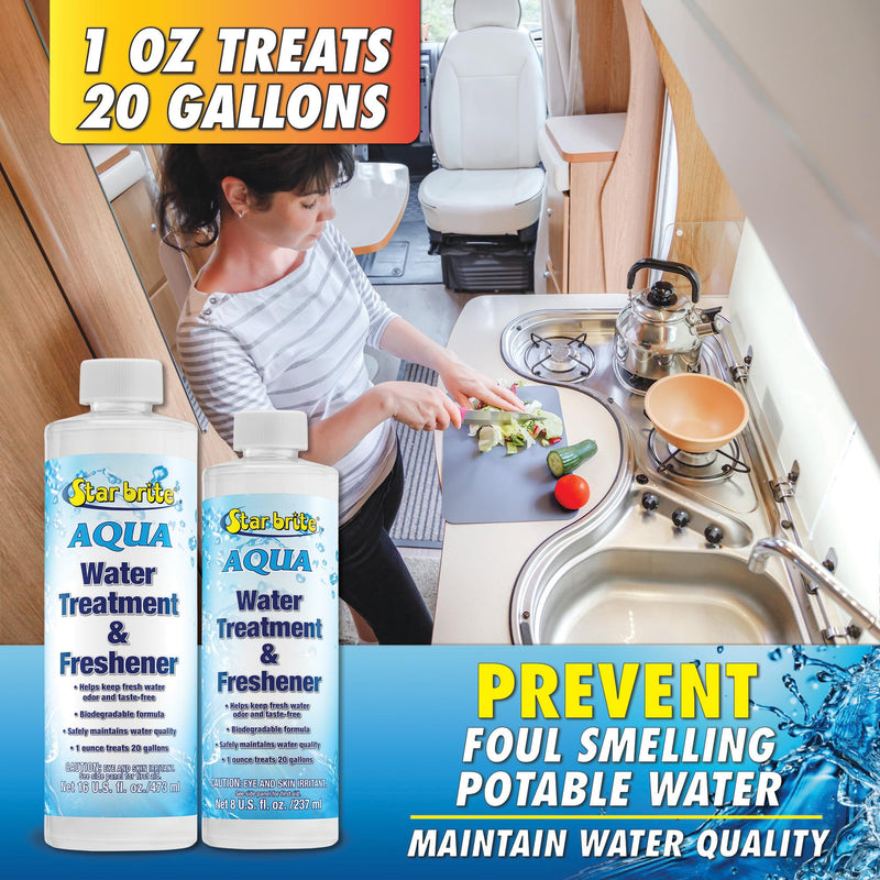 STAR BRITE Aqua Water Freshener - Treat & Maintain Superior, Fresh Tasting Drinking Water in Boats, RVs & Potable Systems Water Treatment 16 OZ - PawsPlanet Australia