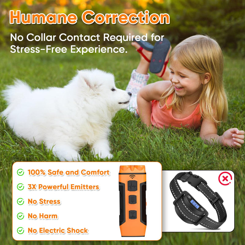 Dog Bark Deterrent Device, Ultrasonic Anti-Barking Trainer, Safe & Effective Portable Bark Control for Dogs Indoor & Outdoor Use, Long Distance Ultrasonic Stop Barking Neighbors Dog