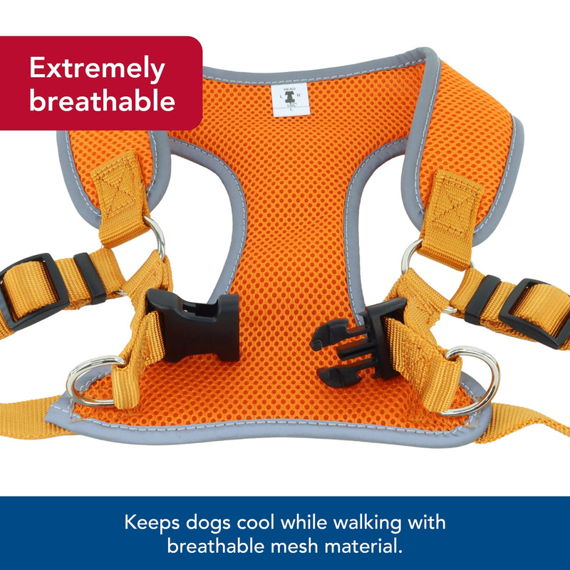 Coastal Pet Comfort Soft Reflective Wrap Adjustable Dog Harness - No-Pull Dog Harness for Small & Large Dogs - Sunset Orange - 1" x 28"–36" - PawsPlanet Australia