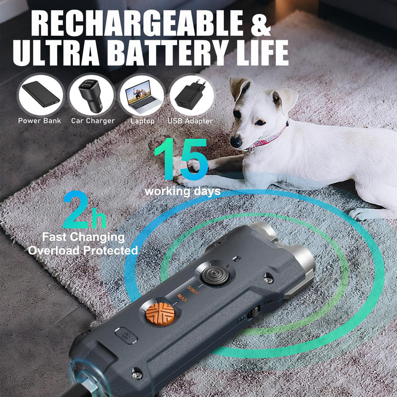 Dog Bark Deterrent Devices, 2025 Upgraded 2X Ultrasonic Anti Barking Device for Dogs-32FT Effective Range Stop Barking Neighbors Dog, Portable & Rechargeable Dog Training, Safe for Human & Dog Outdoor - PawsPlanet Australia