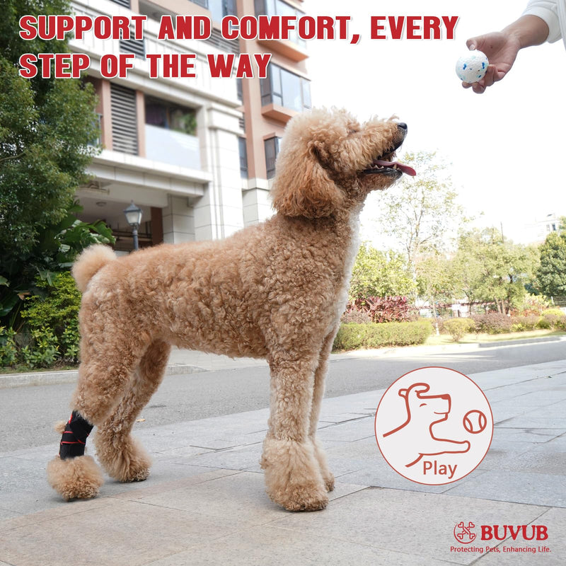 Dog Hock Brace Rear Leg Built-in Metal Spring Strips Support for Sprains, Arthritis, Ligament Injuries, Post-Op Recovery with Adjustable Compression Straps (M,Pair) Pair Pack Medium