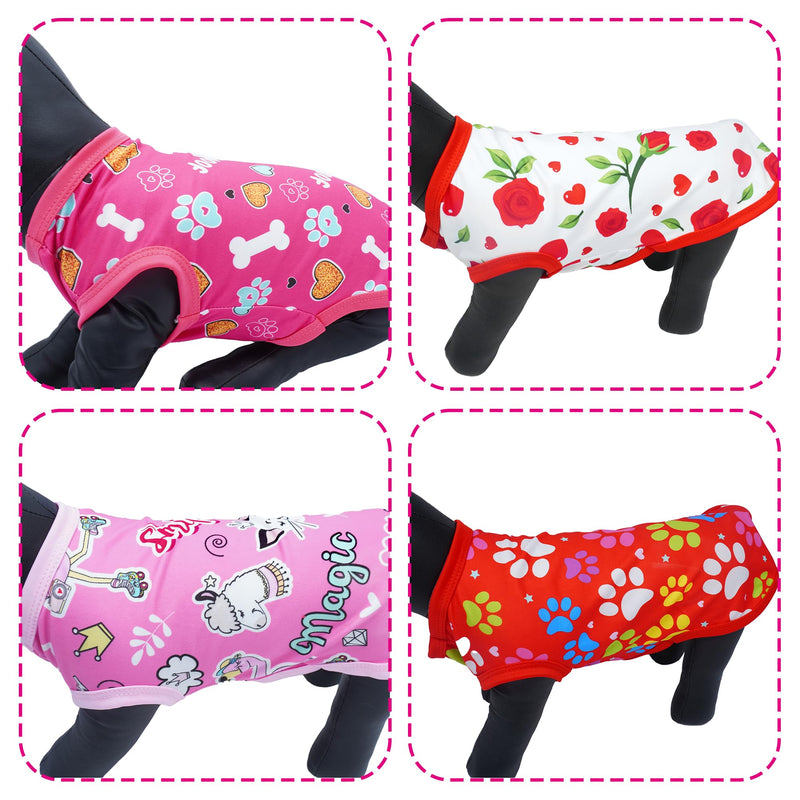 8PCS/Pack Dog Shirts Pink for XL Dog Girl Female Sleeveless Clothes T Shirts Tank Top Tee Vest X-Large Girl's Color