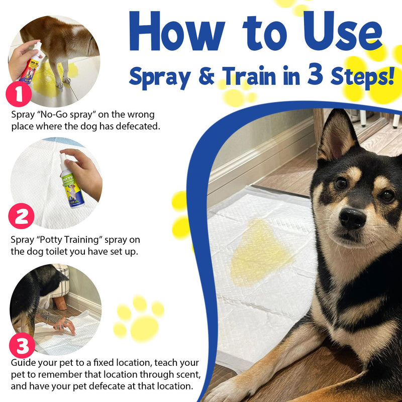 Dog Potty Training Spray Set, Indoor & Outdoor Potty Training for Dogs & Puppies, Stops Urination & Marking, Puppy Essentials, (1.69 fl.oz) 1.69 fl.oz - PawsPlanet Australia