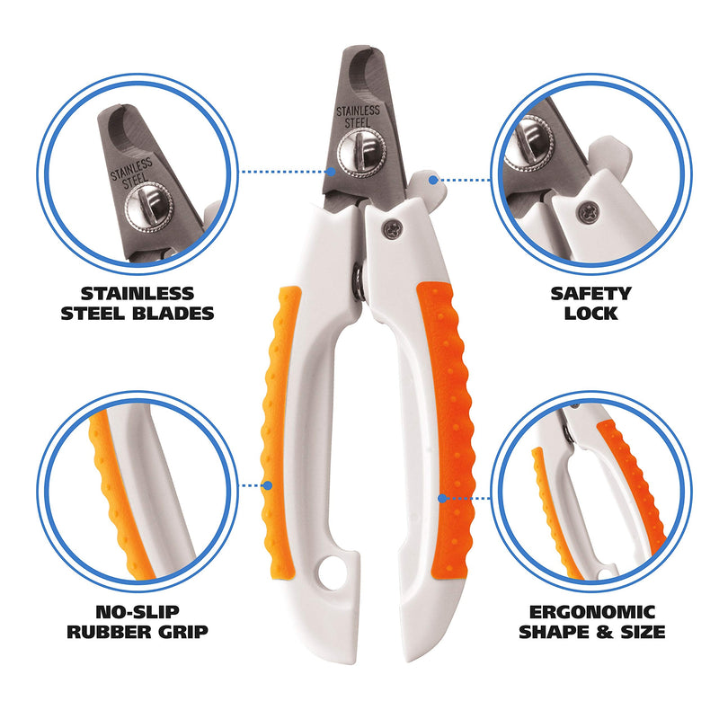 WAHL Pet Nail Clipper for Cutting Dog, Cat, & Animal Claws with Razor Sharp Stainless Steel Blades & Protective Safety Guard Locks for Safe Claw Care – Model 858448 - PawsPlanet Australia