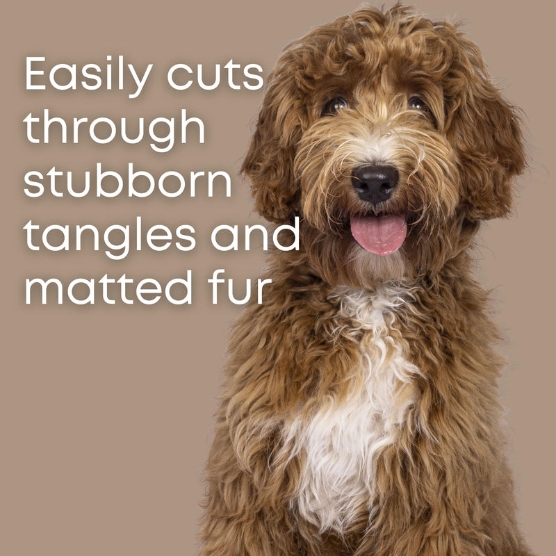 Dematting Comb for Dogs - Dematting Tool for Grooming Dog Matting - Serrated Matted Hair Removal Brush - Easily Remove Knots, Mats, and Tangles - Designed for Wavy & Curly Coats - Freshly Bailey - PawsPlanet Australia