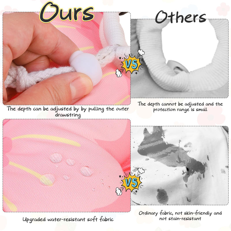 EXPAWLORER Cat Cone Collar Soft, Cat E Collar Recovery After Surgery to Stop Licking, Adjustable Waterproof Cute Neck Elizabethan Pet Kitten Puppy Donut Pillow for Cats Puppy Wound Healing, PinkM Medium Pink
