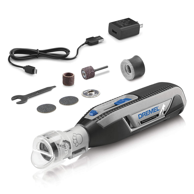 Dremel PawControl Dog Nail Grinder & Trimmer Kit with 60 Grit Rotary Tool Sanding Bands - Safe Pet Grooming for Dogs, Cats + 6 Sanding Bands - PawsPlanet Australia