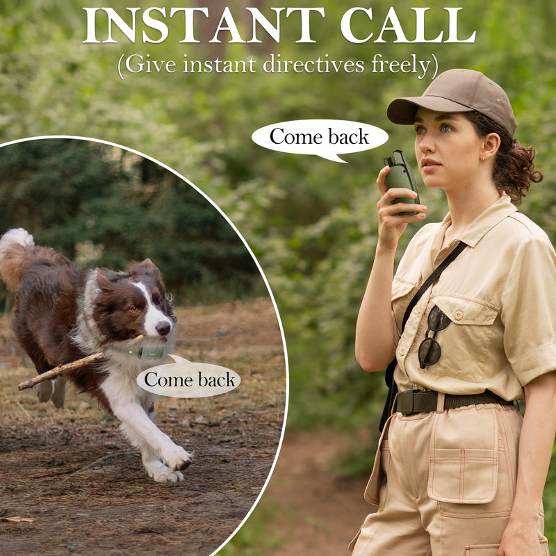 Dog Shock Collar for 2 Dogs, 4500FT Dog Training Collar Rechargeable Electric Collar with Recording & Calling & Vibration & Shock for All Breeds (Green) Green - PawsPlanet Australia