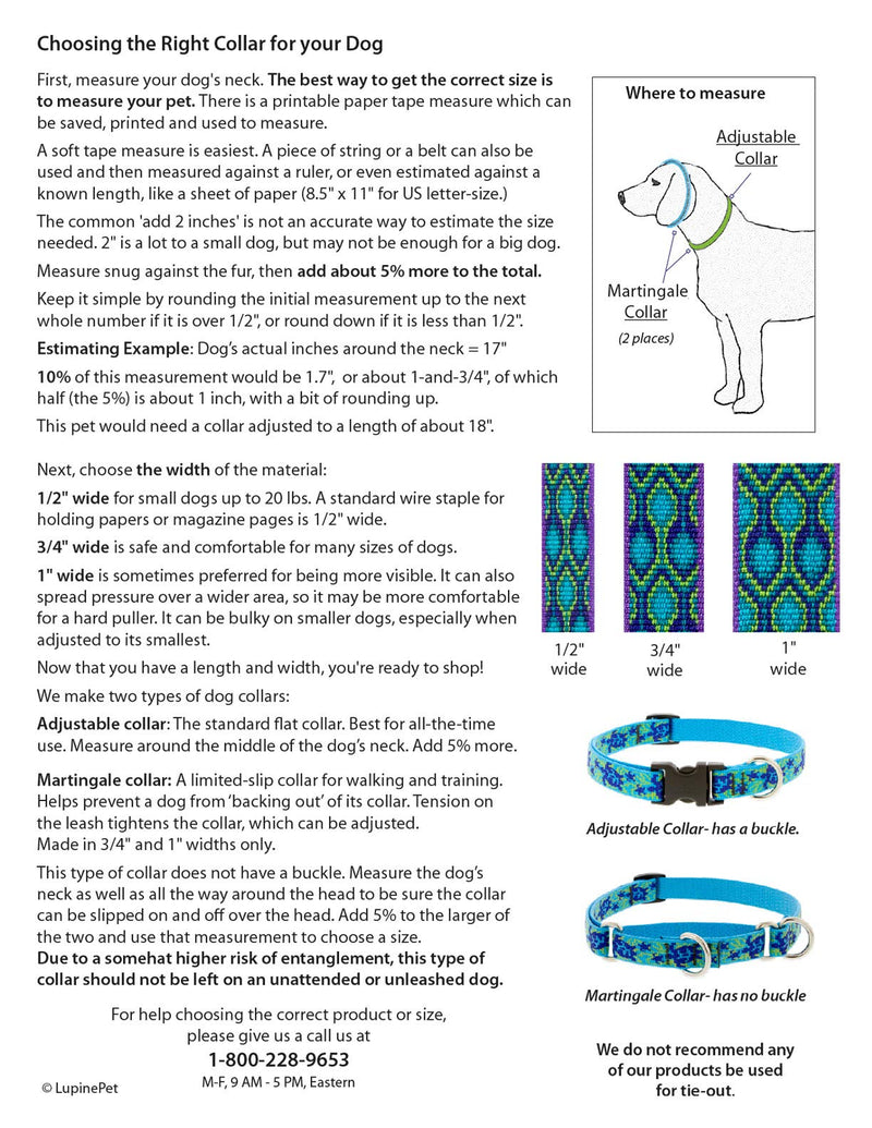 Lupine Reflective Martingale Dog Collar 3/4" Wide Pink Diamond Adjusts from 14" to 20" 3/4"w; 14-20" - PawsPlanet Australia