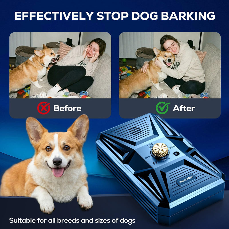 Anti Barking Devices, Auto Ultrasonic Dog Bark Deterrent Devices Long Range 50ft, 3 Modes Rechargeable Bark Box Barking Control Devices, Effective Stop Barking Dog Devices Indoor/Outdoor Training Deep Blue - PawsPlanet Australia