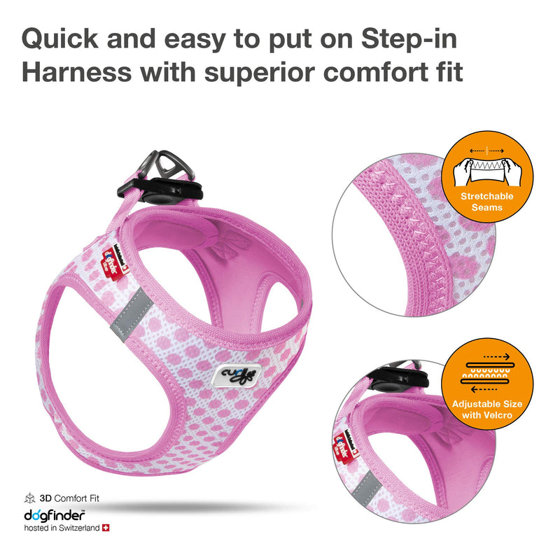 Vest Air-Mesh Pink-Circles M & Leash L rosa-circles - PawsPlanet Australia