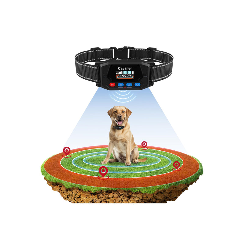 PATPET Electric Fence for Dogs, GPS Dog Collar Fence System for Yard with 3 Warning Modes, 9999 Yards Adjustable Radius, IP67 Waterproof Rechargeable Wireless Fence for Large Medium Dogs