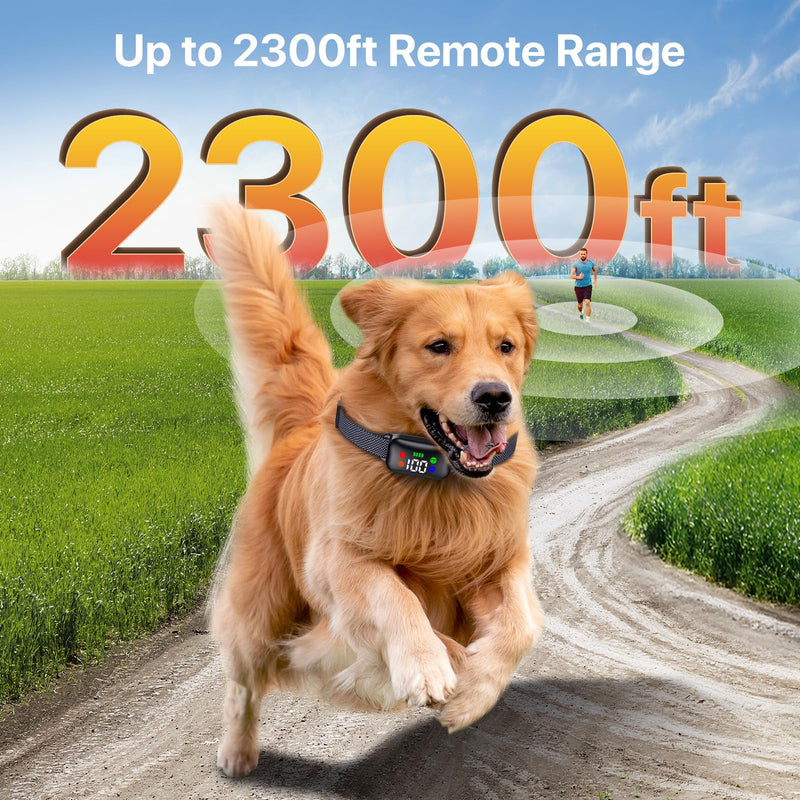 Shock Collar for Dogs, Rechargeble Dog Shock Collar with Remote Control for Medium Large Dogs 40-120lbs, IP68 Waterproof Dog Training Collar with Beep Vibration and Static Black