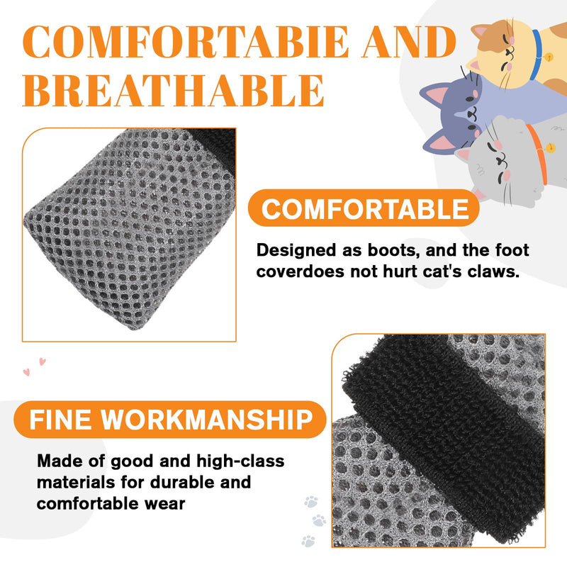4 Pcs Cat Mittens to Prevent Scratching Adjustable Cat Claw Protectors Covers Mesh Breathable Cats Shoes Kitten Shoes Socks Booties Anti Scratch Kitten Foot Covers for Pet Bathing Cutting Nails - PawsPlanet Australia