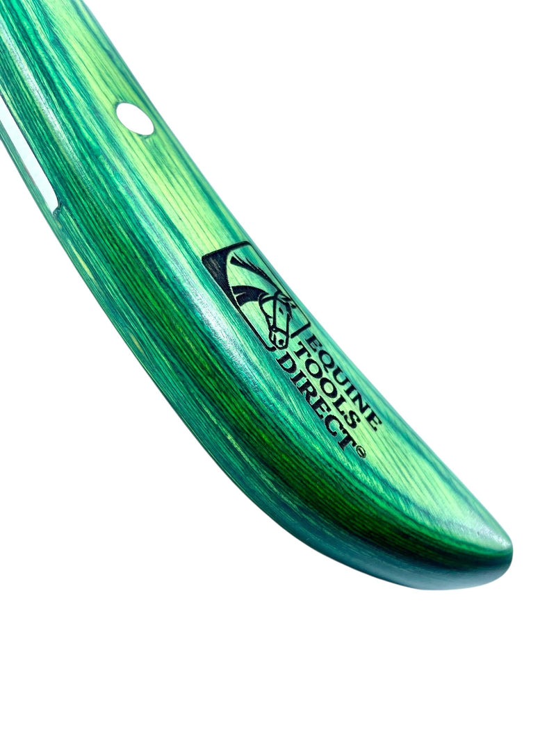 Straight Blade Hoof Knife with Rhino Hook, J2 420 Magnetic Stainless Steel, Right-Hand, Ergonomic Green Handle, Professional Farrier Trimming Tool