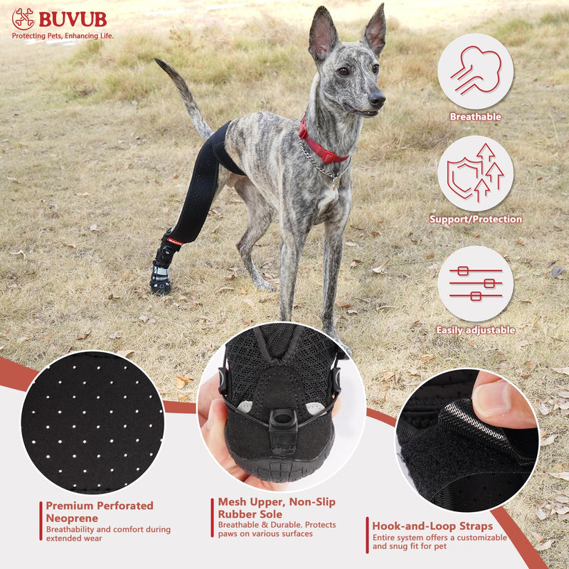 Dog Canine Knuckling Brace Rear Leg Boot with Adjustable Dial for Toe Dragging Cause by Sciatic Nerve Insufficiency, Myelopathy, Herniated Disc (Medium, Size 5) Medium_5