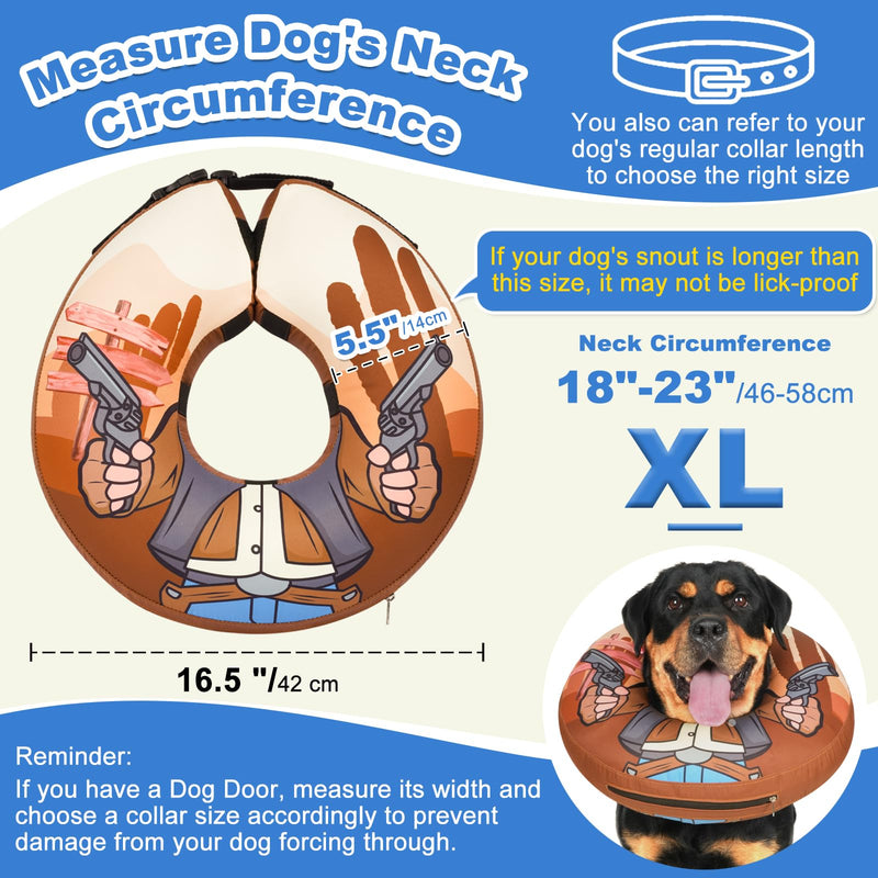 BARKLESS Soft Dog Donut Collar, Rottweiler Inflatable Alternative Cone Collar After Surgery to Stop Licking, Adjustable Protective Surgical Pillow Cone for Large Medium Small Dogs Brown XL (Neck: 18"-23") - PawsPlanet Australia