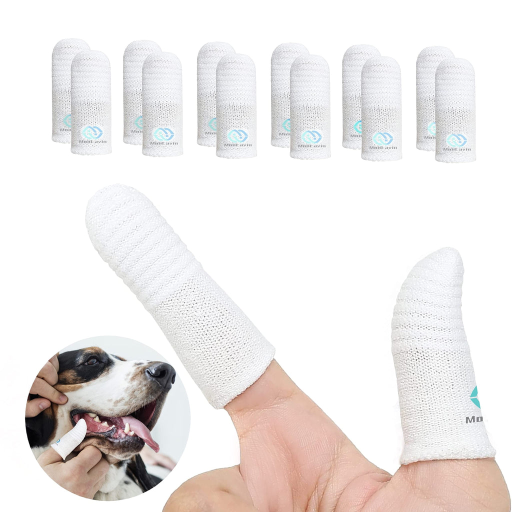 Pet Toothbrush for Small to Large Dogs Cats,Soft High Grade Finger Toothbrush,Teeth Oral Cleaning,Dental Care, 1 Set for Two Fingers White (12) 12