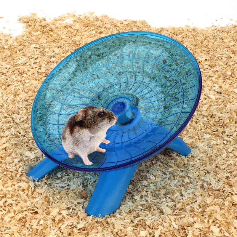 Hamster Wheel Silent Hamster Exercise Wheel Running Spinner Hamster Flying Saucer for Hamsters Gerbils Mice and Other Small Pets (Blue) Blue - PawsPlanet Australia