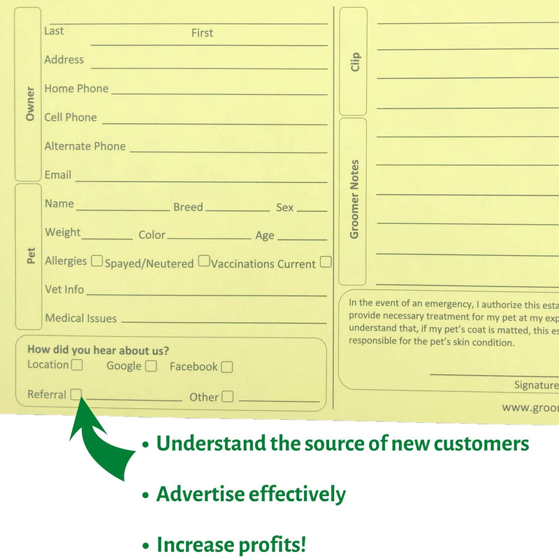 Yellow Dog Grooming Cards 5X8 Inch (100 Pack 8 X 5 inches) Dog Groomer Client Cards for Veterinarians, Pet Kennel Records, and Cat Grooming (Canary) - PawsPlanet Australia