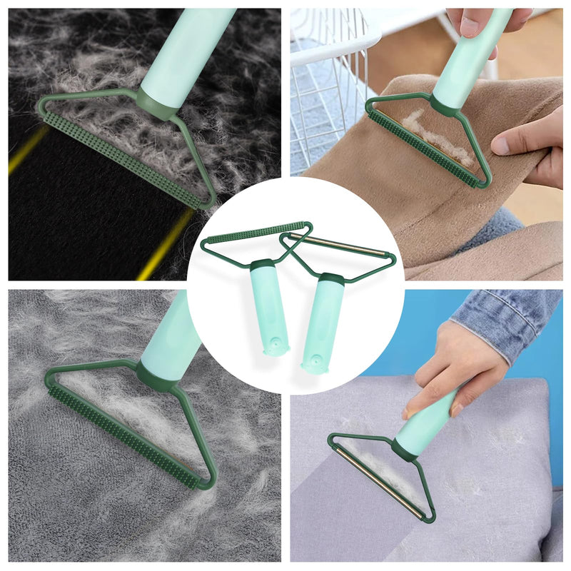 Multifunctional Pet Hair Remover,2 Pcs Carpet Scraper,4 in 1 Dog Hair Remover, Reusable Cat Hair Remover for Dog and Cat,Adjustable Lint Brush for Carpet,Sofa,Bedding,Clothes and Furniture,Blue Blue - PawsPlanet Australia