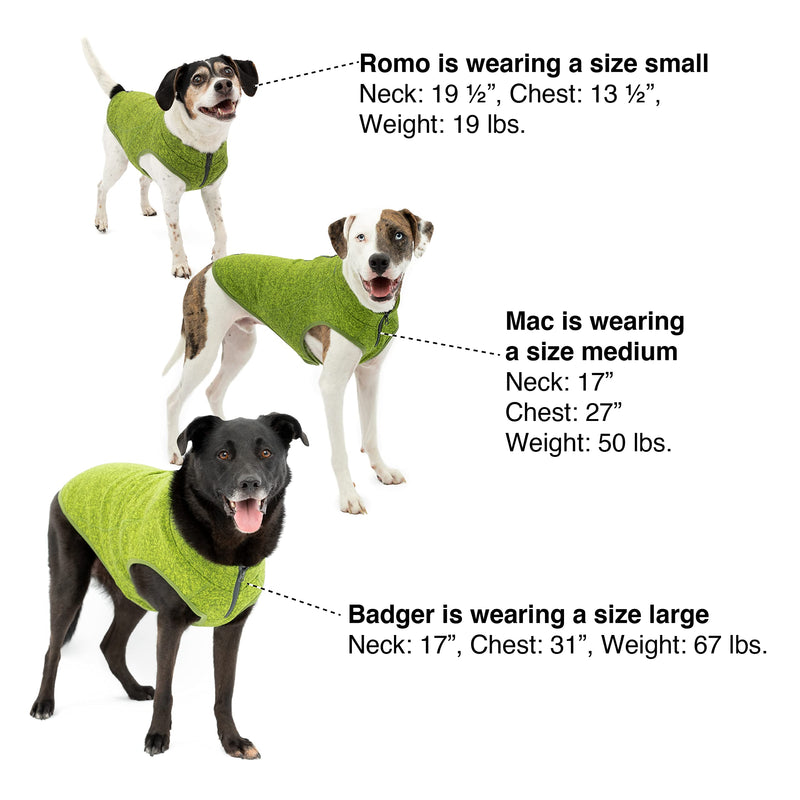 Kurgo Core Dog Sweater, Knit Dog Sweater with Fleece Lining, Cold Weather Pet Jacket, Zipper Opening for Harness, Adjustable Neck, Year-Round Sweater for Large Dogs (Heather Blue, Large) Large (Pack of 1) Heather Blue