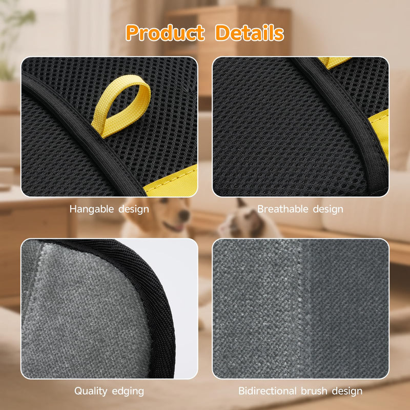 Pet Hair Remover - 2025 New Electrostatic Magic Brush Pet Hair Remover Glove, Reusable Cat & Dog Hair Remover Tool for Clothing, Couch, Furniture, Carpet, Car Seat, Cat Grooming Glove, 1 PCS 1pcs-BlackYellow - PawsPlanet Australia