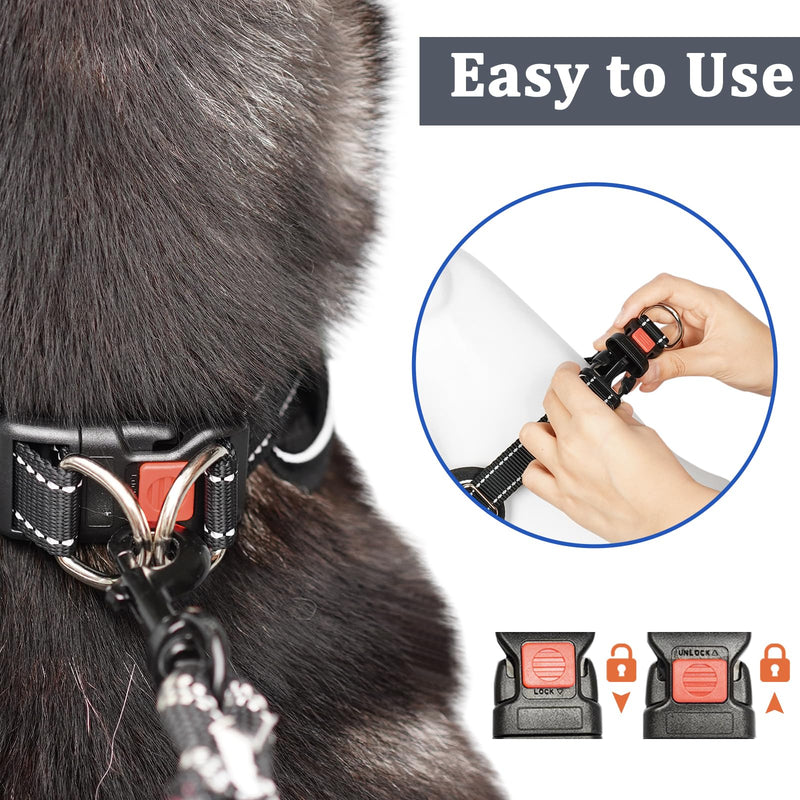 Mayerzon Martingale No Pull Collar for Large Medium Dogs Pitbull German Shepherd Rottweilers, Patented Reflective Anti Pull Dog Walking Collar with Buckle for Training Hiking, Adjustable(M, Grey) Medium,2.5mm,14''-18''Neck - PawsPlanet Australia