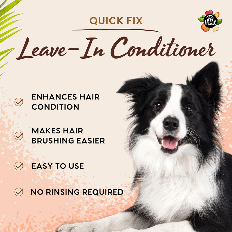 Pet Head Quick Fix Leave-in Conditioner Spray for Dogs | Peach Scent | Repairs, Detangles and Softens Fur | Detangling Spray | for Grooming Wet or Dry Dog Coats | No Rinsing Required | 10.1 fl oz. - PawsPlanet Australia