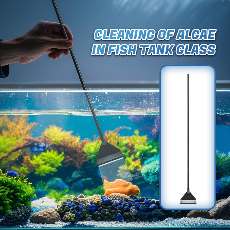 CXY Aquarium Cleaning Tools, Telescopic Handle Aquarium Cleaner, Aluminum Alloy Algae Scraper, with 10 Blades - PawsPlanet Australia