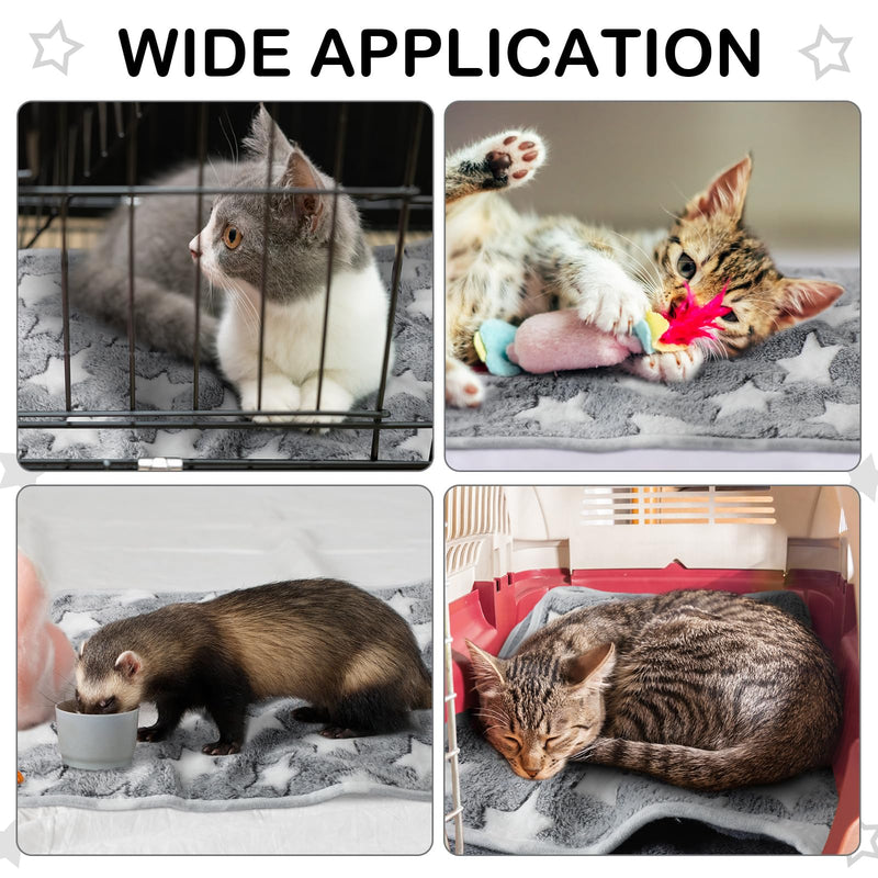 Tranqun 4 Pcs Waterproof Dog Blankets 30 x 21 Inch Washable Puppy Blankets for Small Dog Reusable Pet Pee Pad Soft Reversible Fleece Cat Blanket Sleep Floor Mat for Guinea Pig Cage Liners (Gray) Gray - PawsPlanet Australia