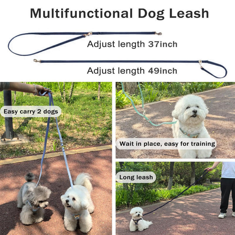 No Pull Dog Harness and Leash Set for Small Sized Dog Training Puppy Harnesses with Multifunction Dog Leash Soft Adjustable Denim No Choke Escape Proof Pet Harness for Small Medium Dog (Navy Blue XXS) Navy Blue - PawsPlanet Australia