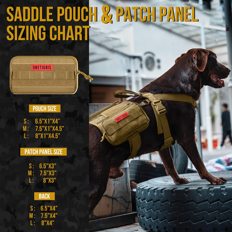 OneTigris Service Dog Vest Harness, Service Dog Cape Guardian Dog Backpack Harness with Pouches Dog Saddle Bag for Small Medium and Large Dogs (Brown, M) Brown - PawsPlanet Australia
