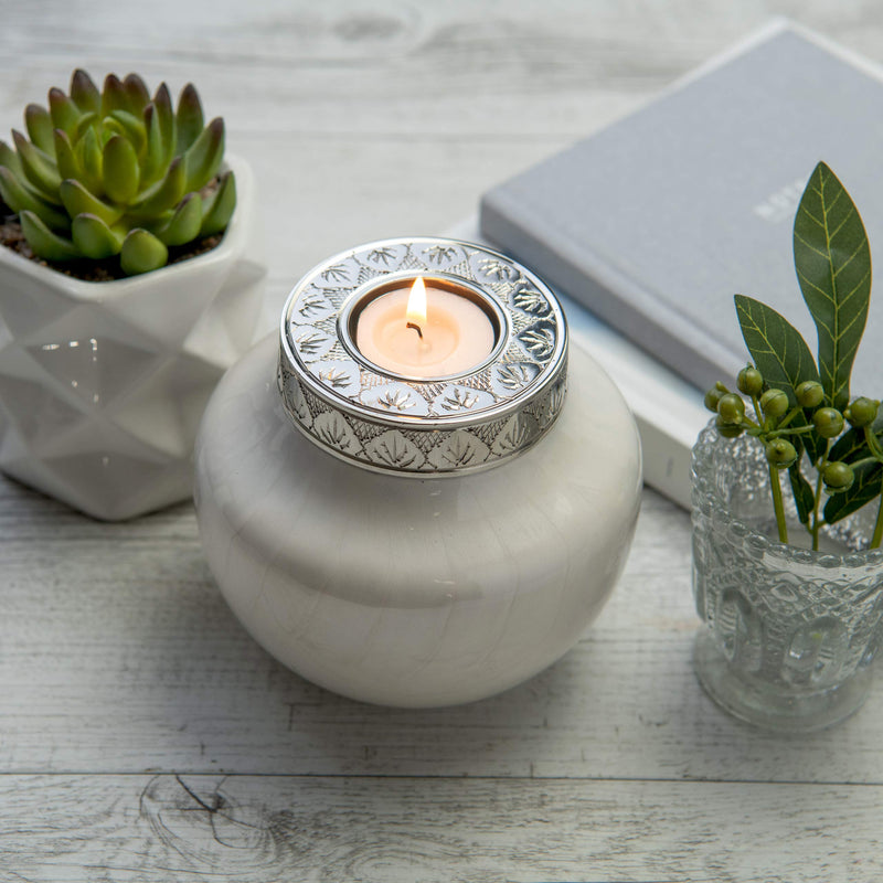 Fovere Pet Cremation Urn with Tealight Holder - Memorial Keepsake for Small & Medium Dogs, Cats, and Small Pets - Elegant Urn for Ashes with Candle Holder & Velvet Bag (Holds Up to 50 lbs Pet Weight) - PawsPlanet Australia