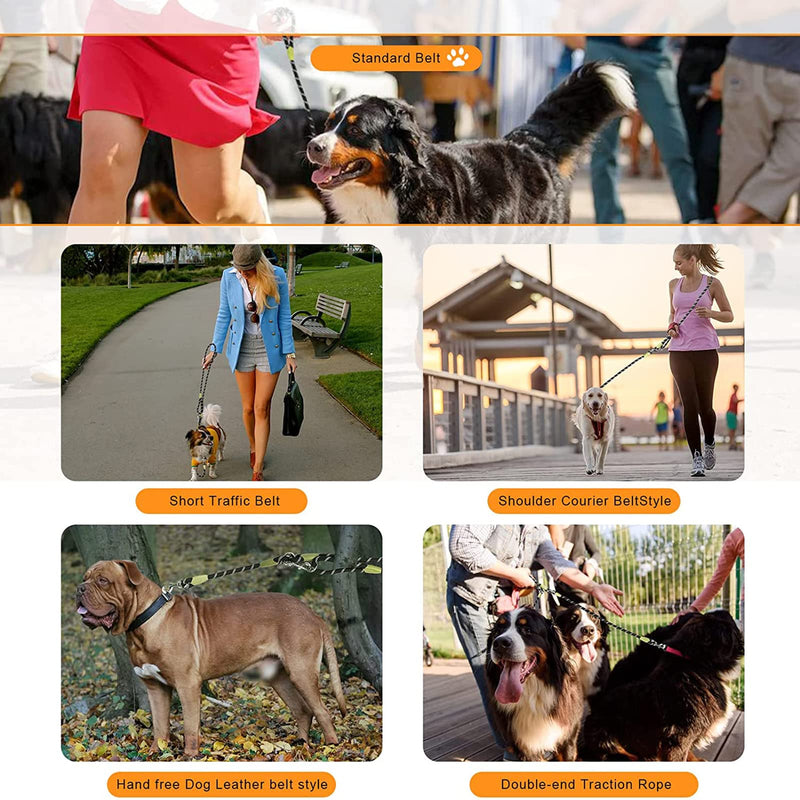 Hands Free Dog Leash 7.5ft Rope Crossbody Dog Leash Reflective for Large Medium Dogs Walking, Jogging and Running one leash - PawsPlanet Australia