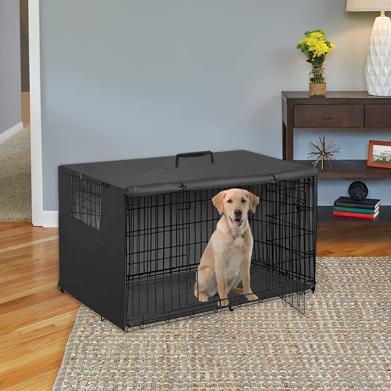 36 Inch Wire Dog Crate Cover,Durable Windproof Privacy Polyester Pet Kennel Covers,Breathable Blackout Cover for 1/2/3 Door Dog Cage. (36" L x 23" W x 25" H,Black) 36" L x23" W x 25" H Black