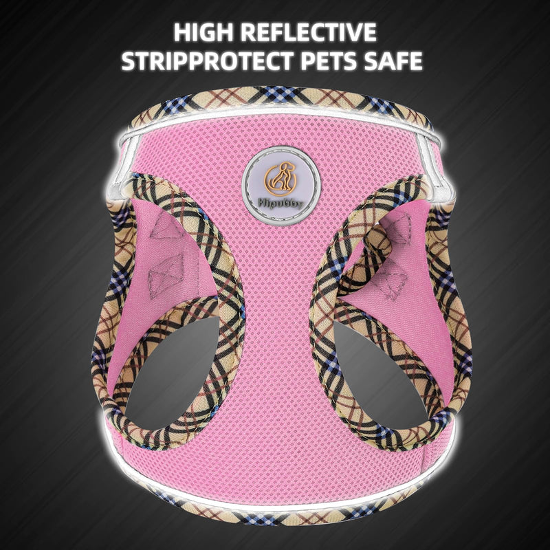 Adjustable Dog Harness Collar and Leash Set Step in No Pull Pet Harness for Small Medium Dogs Puppy and Cats Outdoor Walking Running, Soft Mesh Padded Reflective Vest Harnesses（Pink,XXS） (XXS,8.5‘’-9.5‘’Neck Girth,10"-11.5"Chest Girth) Pink - PawsPlanet Australia