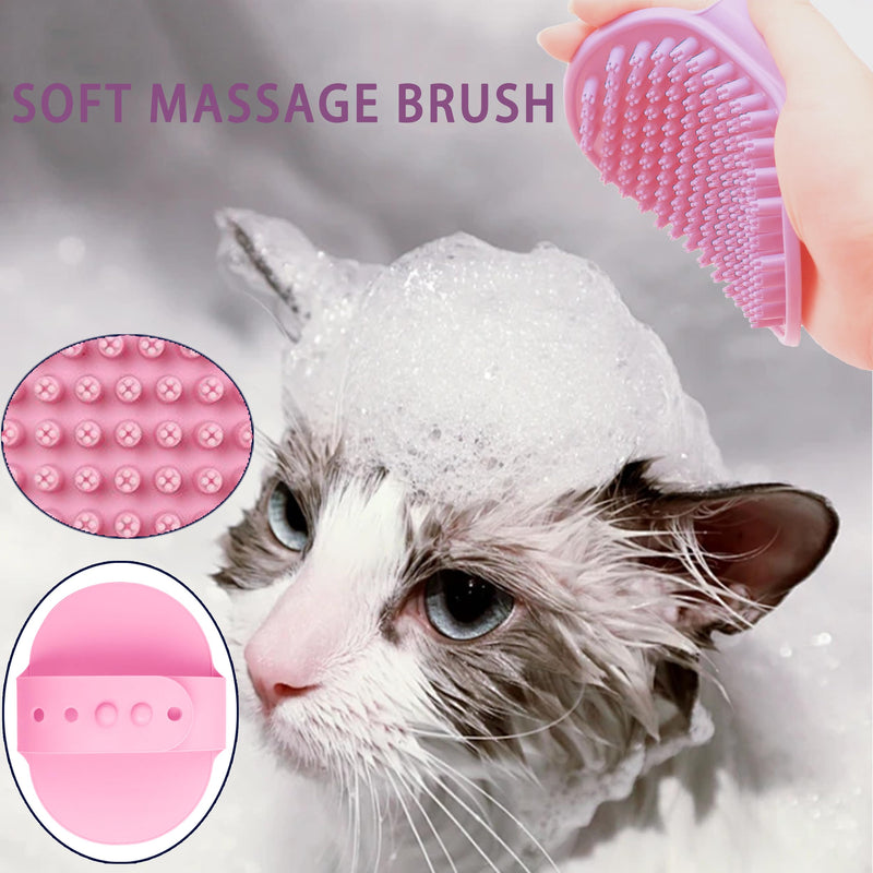 Pet Grooming Kit for Cats and Small Dogs, 6-Piece Brush Set with Flea Comb, Shedding Tools for Long Hair (Pink) Pink - PawsPlanet Australia