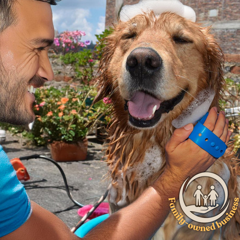 Dog Bath Brush - Silicone Grooming and Shedding Brush for Dogs & Cats, Puppy Essentials Dog Shampoo Brush, Pet Hair Removal Tool for Deep Clean & Massage Blue - PawsPlanet Australia