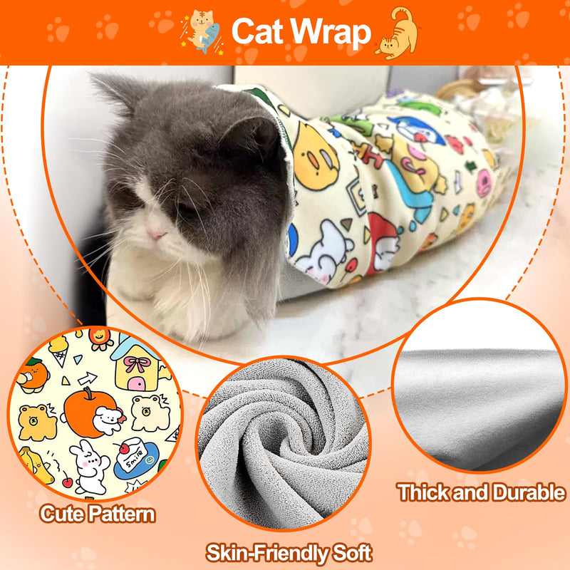 Cat Grooming Supplies - Cat Wrap for Cutting Nails with Cat Nail Clipper, Cat Restraint for Nail Clipping to Anti-Runaway/Scratch/Bitten, Cat Swaddle Wrap for Calming & Holding Cat (X Large) Animal X Large - PawsPlanet Australia