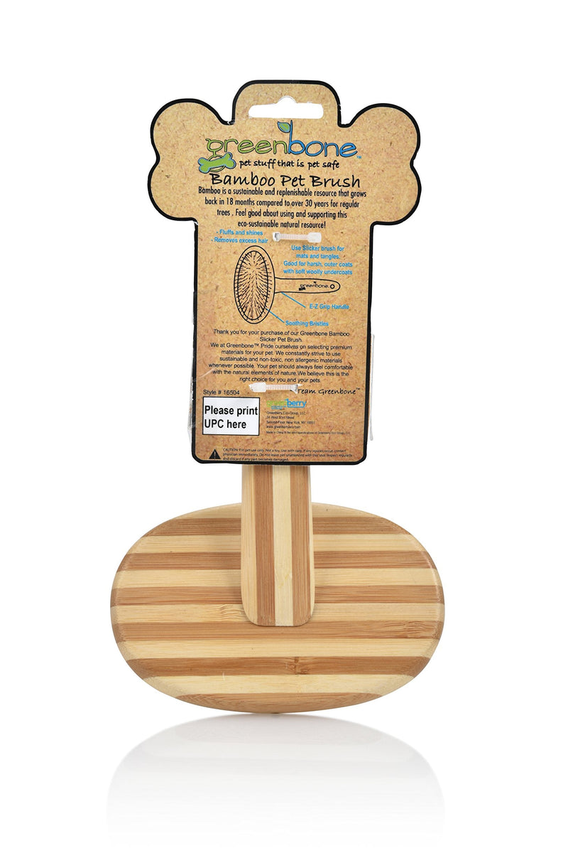 Greenbone Pet Spa Slicker Brush - All-Natural Bamboo Pet Grooming Brush - Entirely Made from Sustainable Bamboo for Dogs & Cats - PawsPlanet Australia