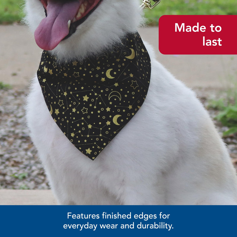 Coastal Pet Accent Metallic Over The Collar Dog Bandana - Fashionable Dog Style - Comfortable Fit - Over-The-Collar Fit with Metallic Sparkle - Bright Black Galaxy, 7" x 10" - PawsPlanet Australia