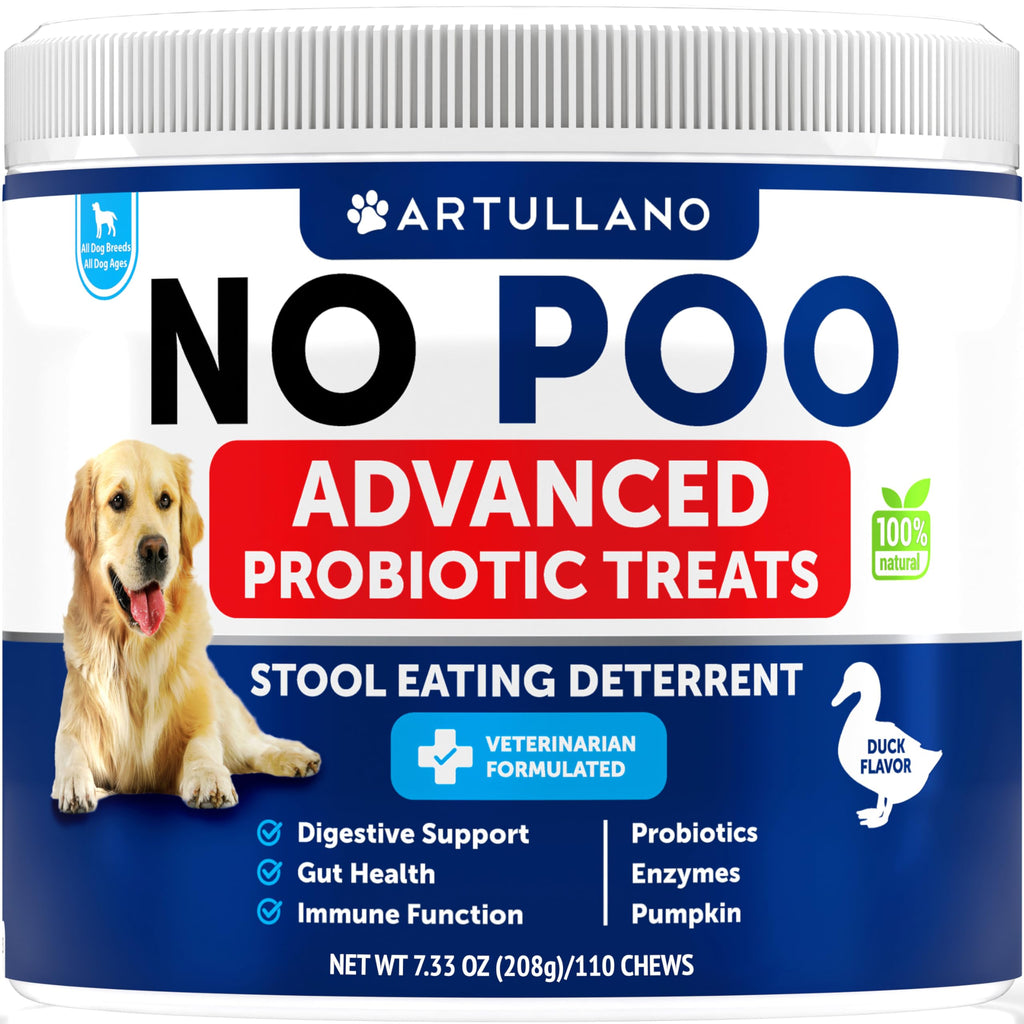 No Poo Dog Chewables - Digestive Enzymes - Enzymes & Pumpkin for Immune Function - Dog Probiotics