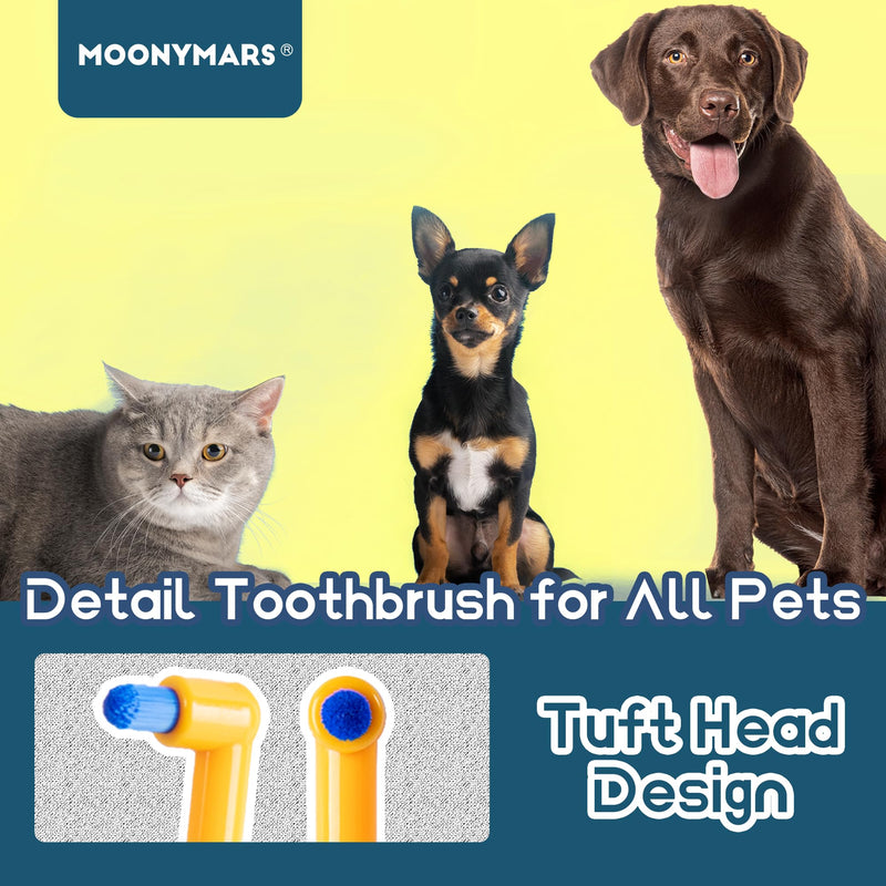 Cat Toothbrush Tuft Head, Small Dog & Puppy Tooth Brushing Kit, Mini Head Teeth Brush for Kitten & Tiny Pet, Doggy Toothbrushes Deep Dental Cleaning, 2 PCS - Orange Tuft Head - Detailed Dental Care - PawsPlanet Australia