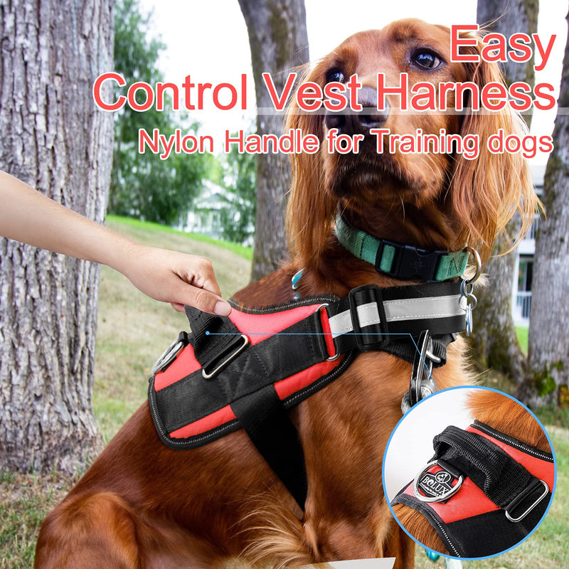Bolux Over Head Dog Harness, Easy On and Off Pet Vest Harness, Reflective Breathable and Easy Adjust Pet Halters with Nylon Handle for Small Medium Large Dogs, Red, L Large (Pack of 1) - PawsPlanet Australia