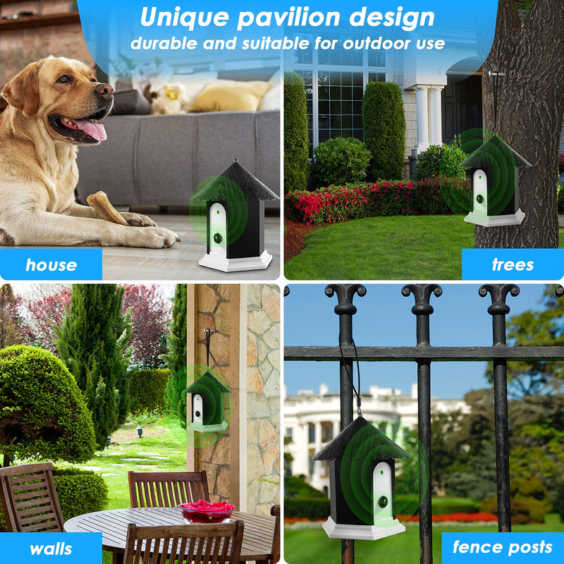 Metsoo Anti Barking Device, Dog Control Devices Up to 50 Ft Range Training & Behavior Aids, 4 Modes Ultrasonic Deterrent, Safe for Human Dogs, CSB12, White